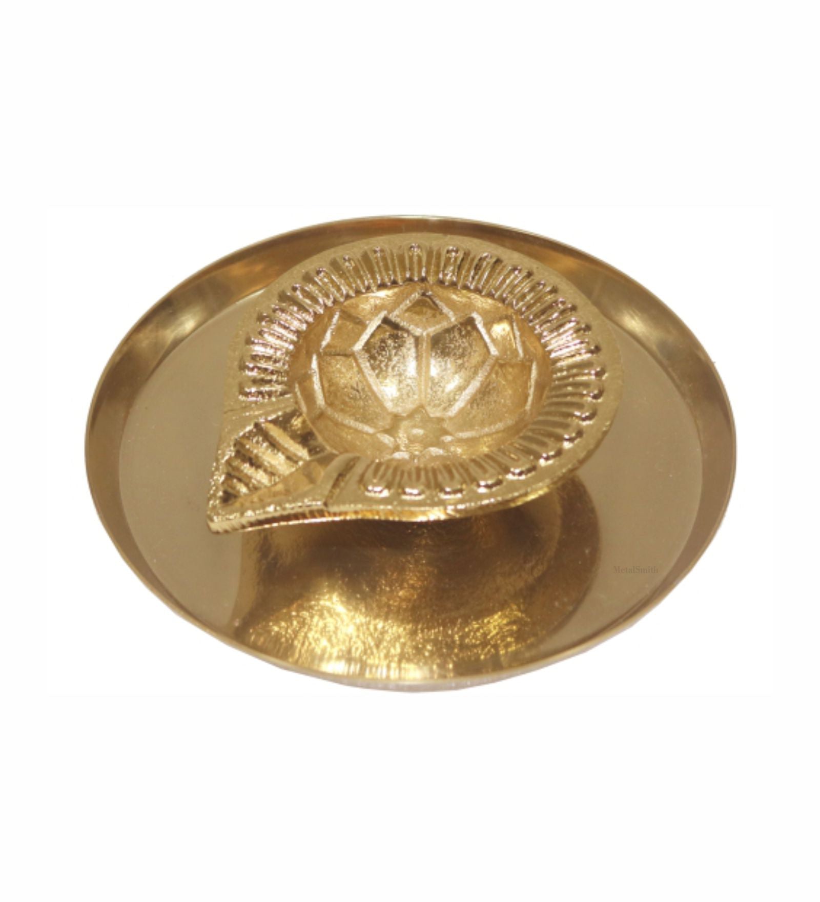 Aluminium Diya With Plate For Pooja And Gift
