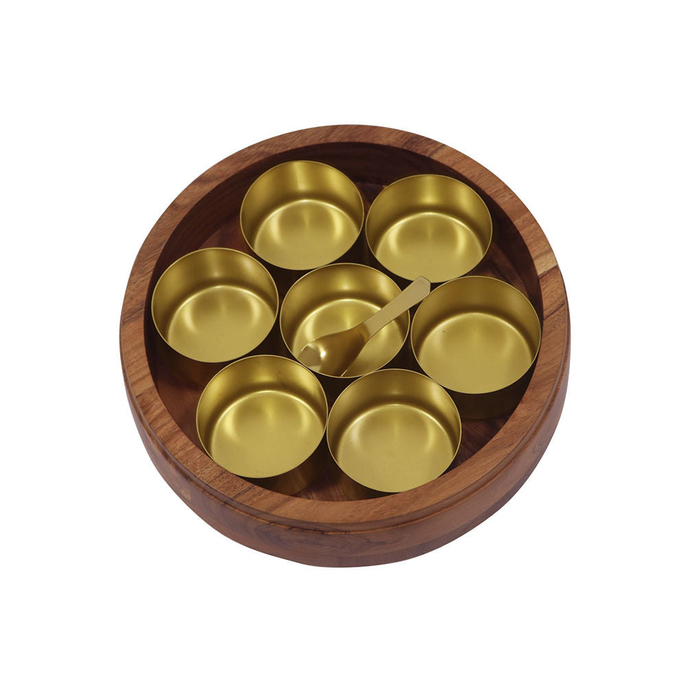 Wooden Storage Box With Floral Lid - Brown