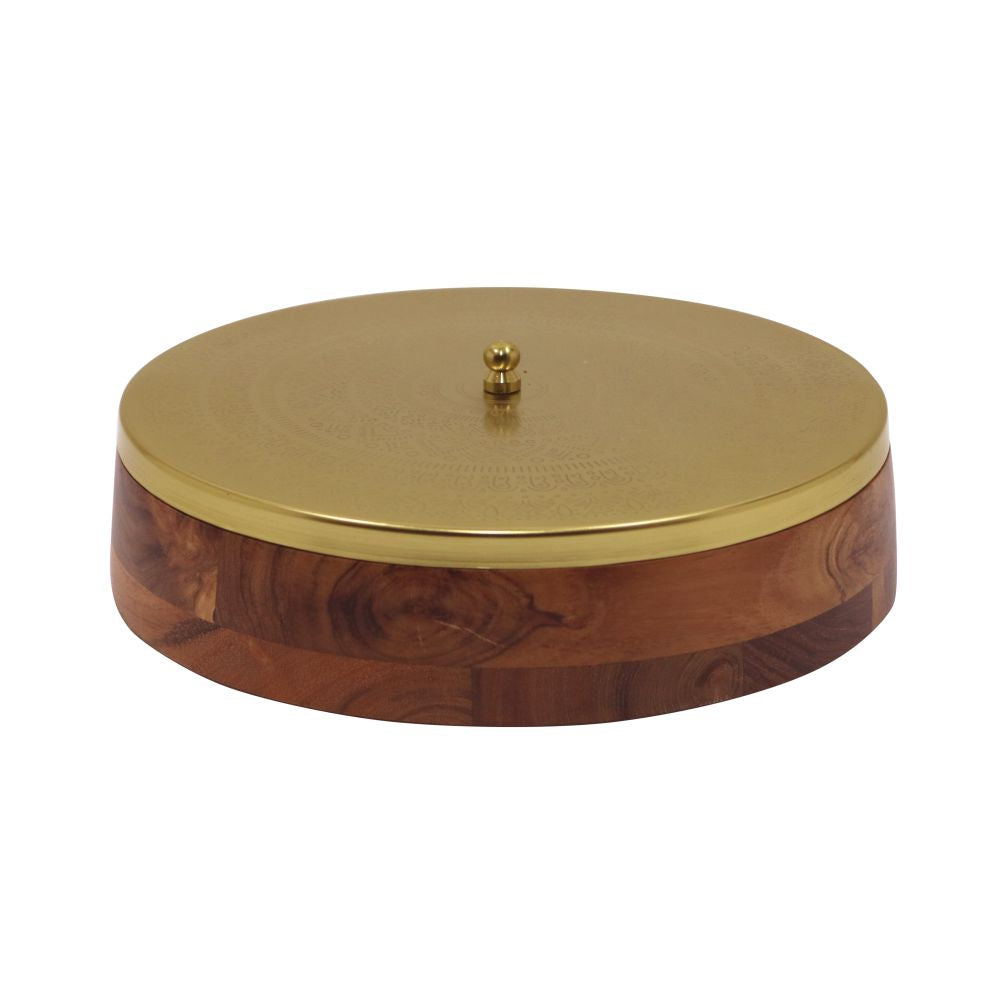 Wooden Spice Box/ Masala Box with Metal Lid