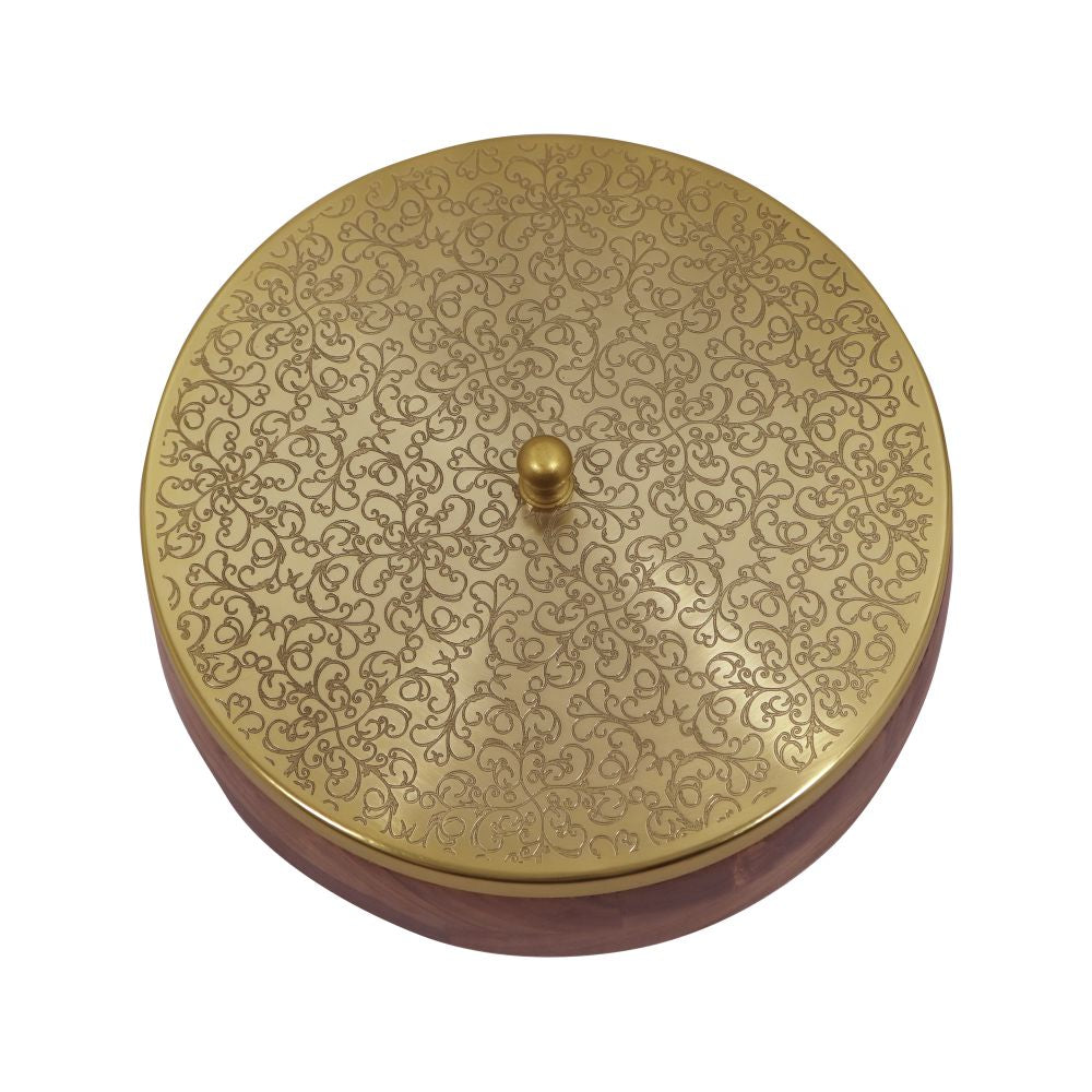 Wooden Dry Fruit Box/ Masala Box with Metal Lid