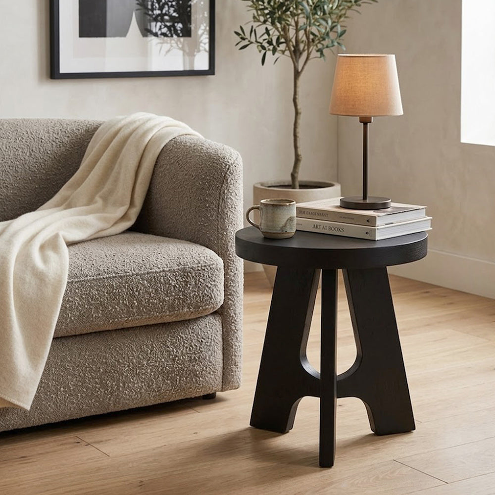 Denzo Wooden Stool - Black
