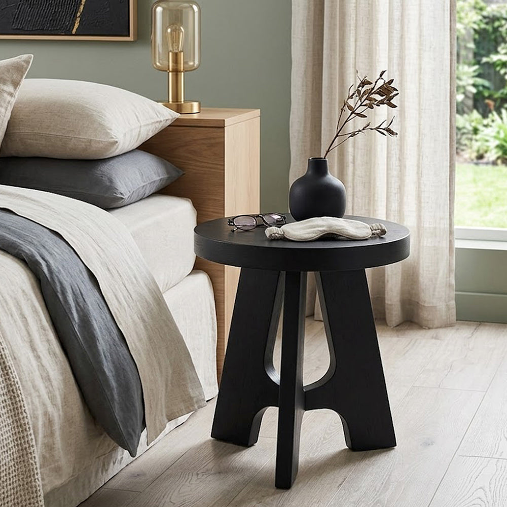 Denzo Wooden Stool - Black
