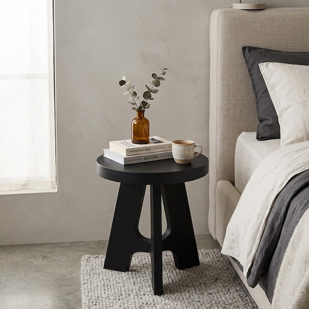 Denzo Wooden Stool - Black