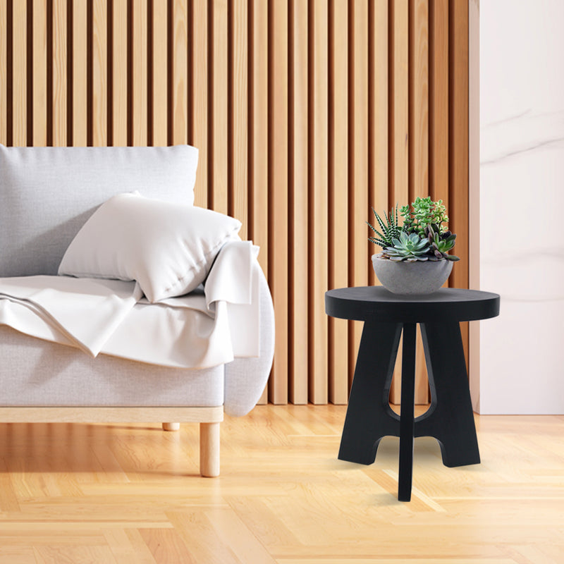 Denzo Wooden Stool - Black
