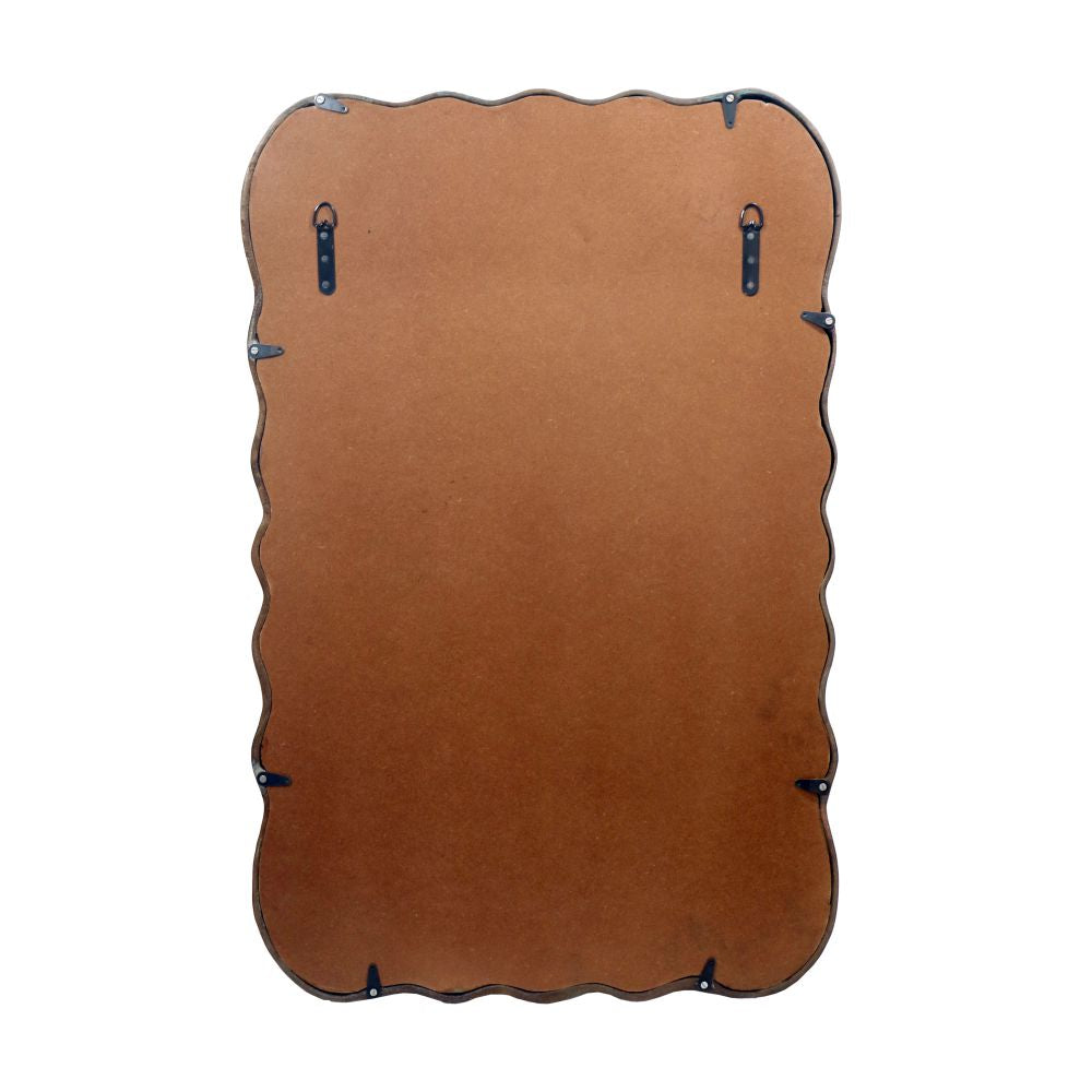 Wooden Rectangular Wall Hanging Mirror, Black