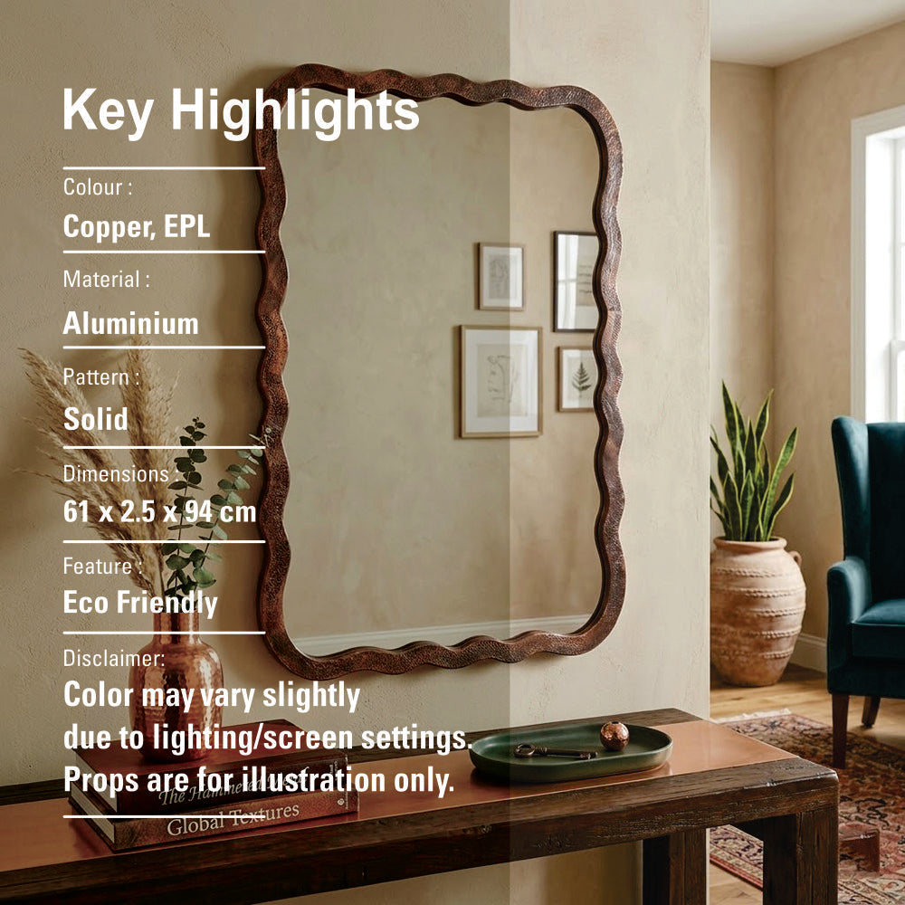 Wall Mirror With Metal Frame - Brown