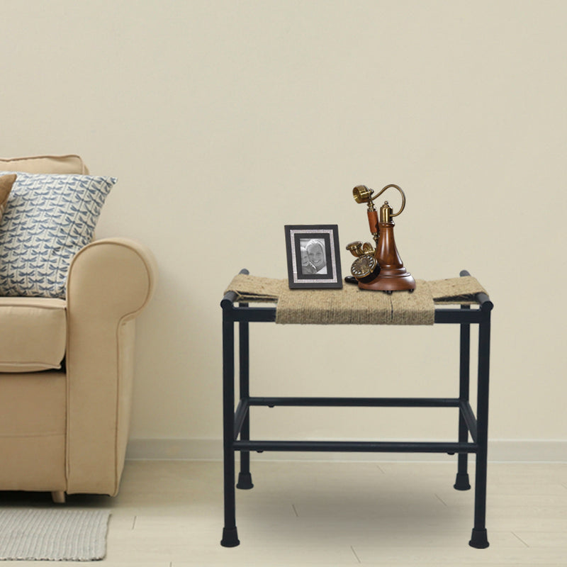 Trexo Metal Knitted Side Table - Black