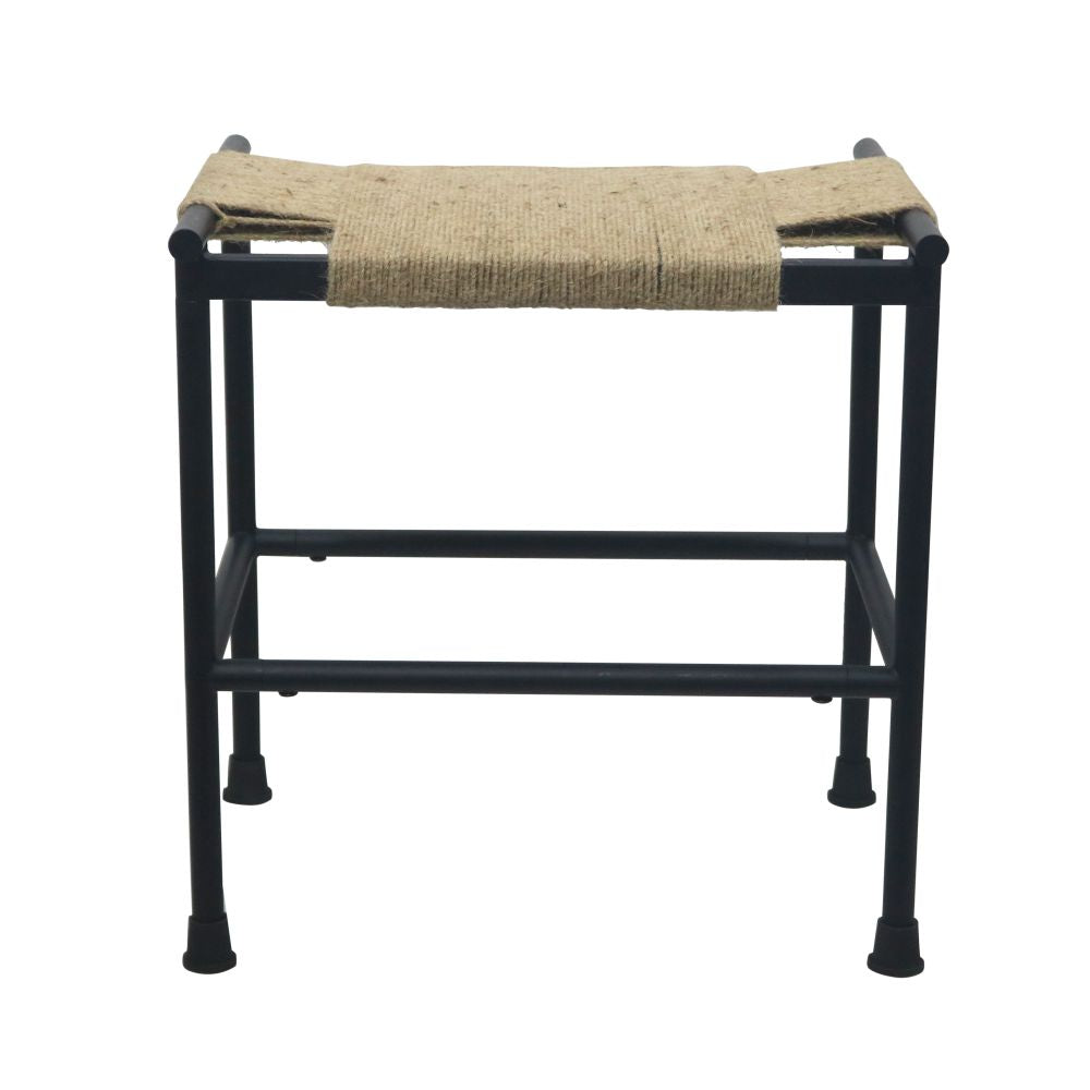 Iron Stool Hand Knitted with Jute