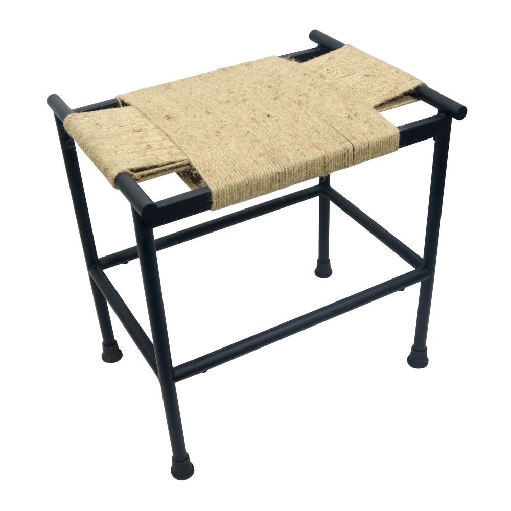 Iron Stool Hand Knitted with Jute