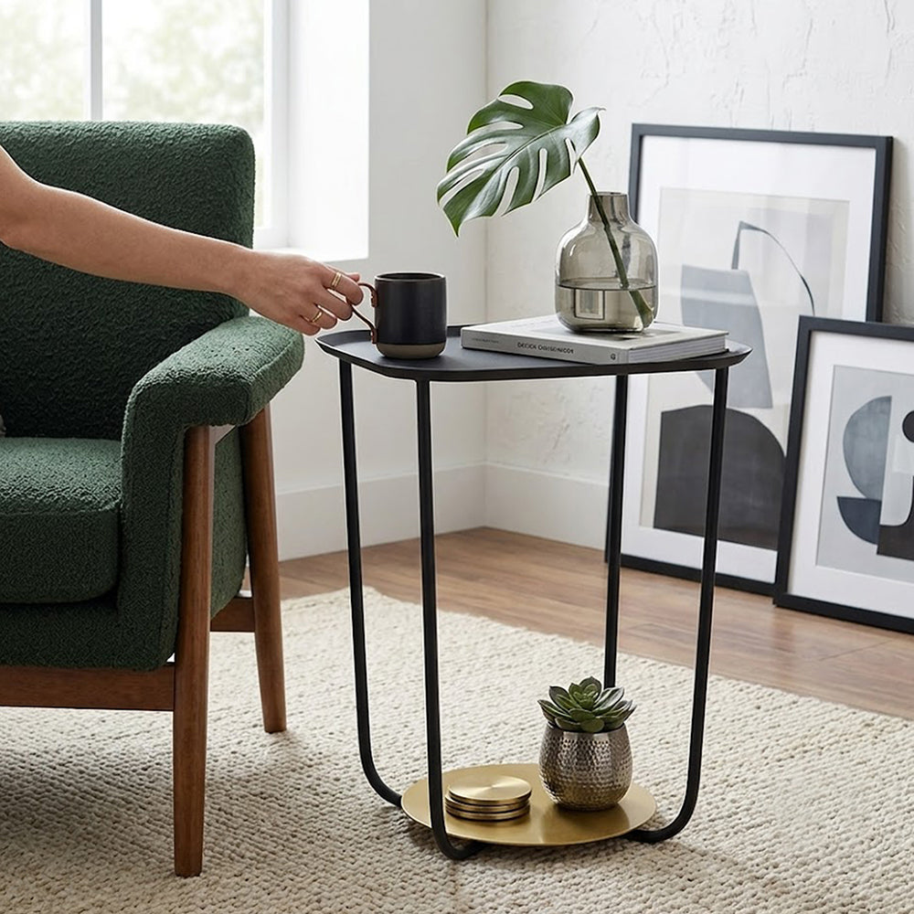Alvik Metal Side Table - Black