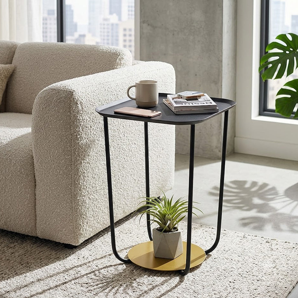 Alvik Metal Side Table - Black