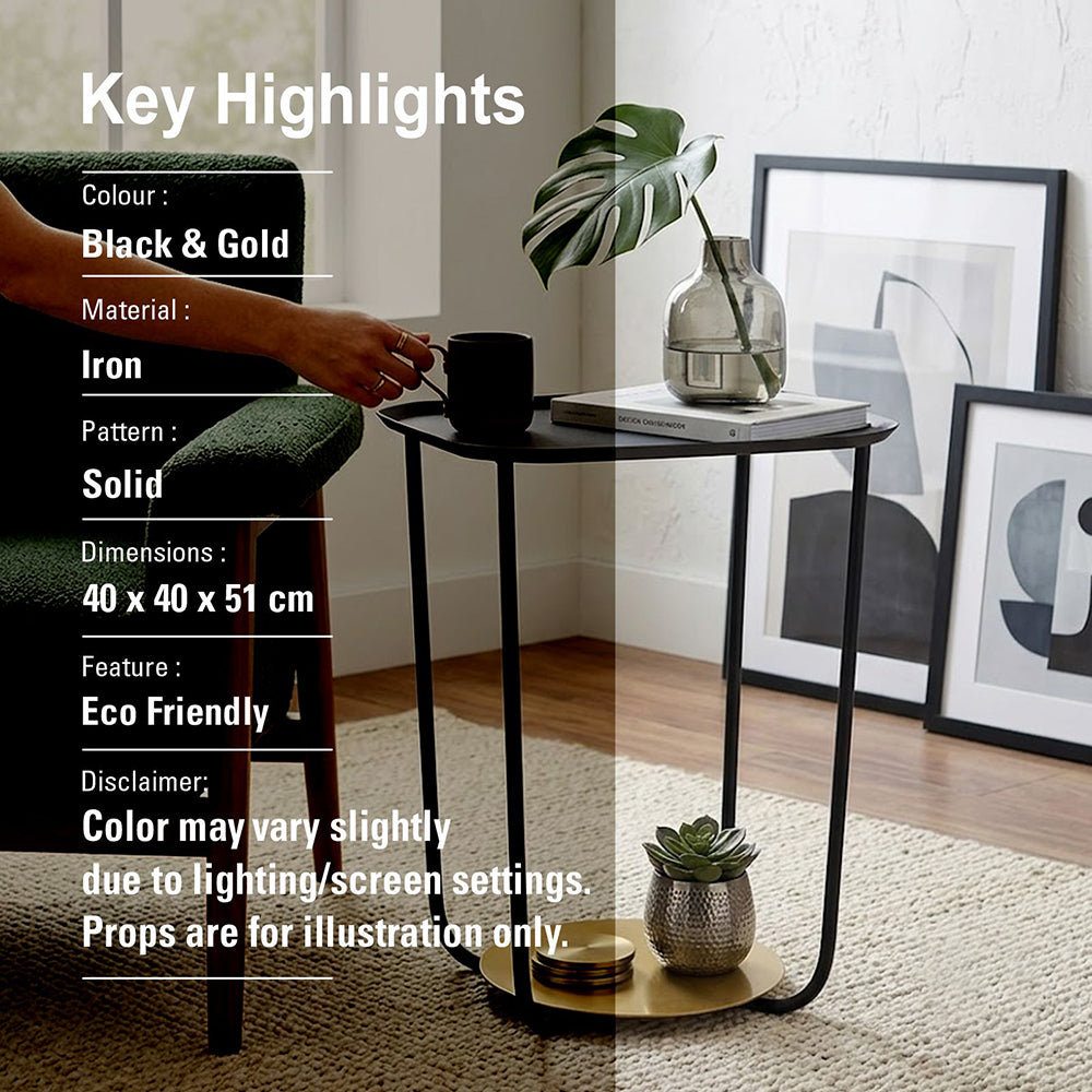 Alvik Metal Side Table - Black