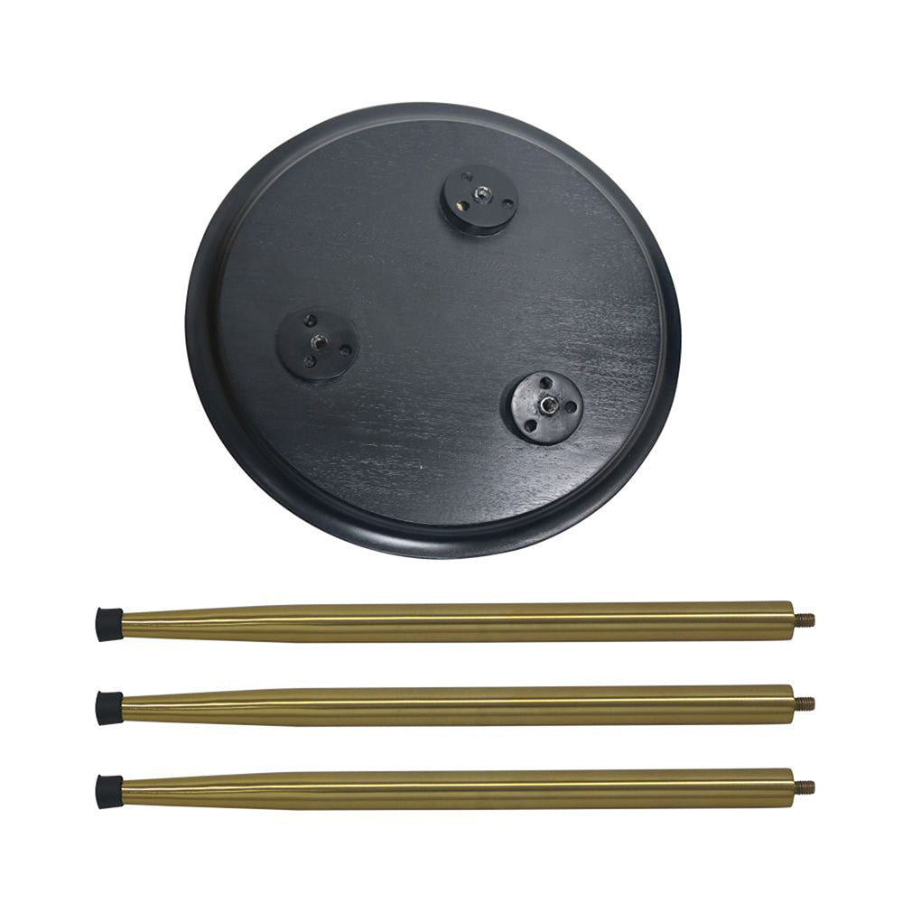 Tripod Wooden Side Table - Black & Gold