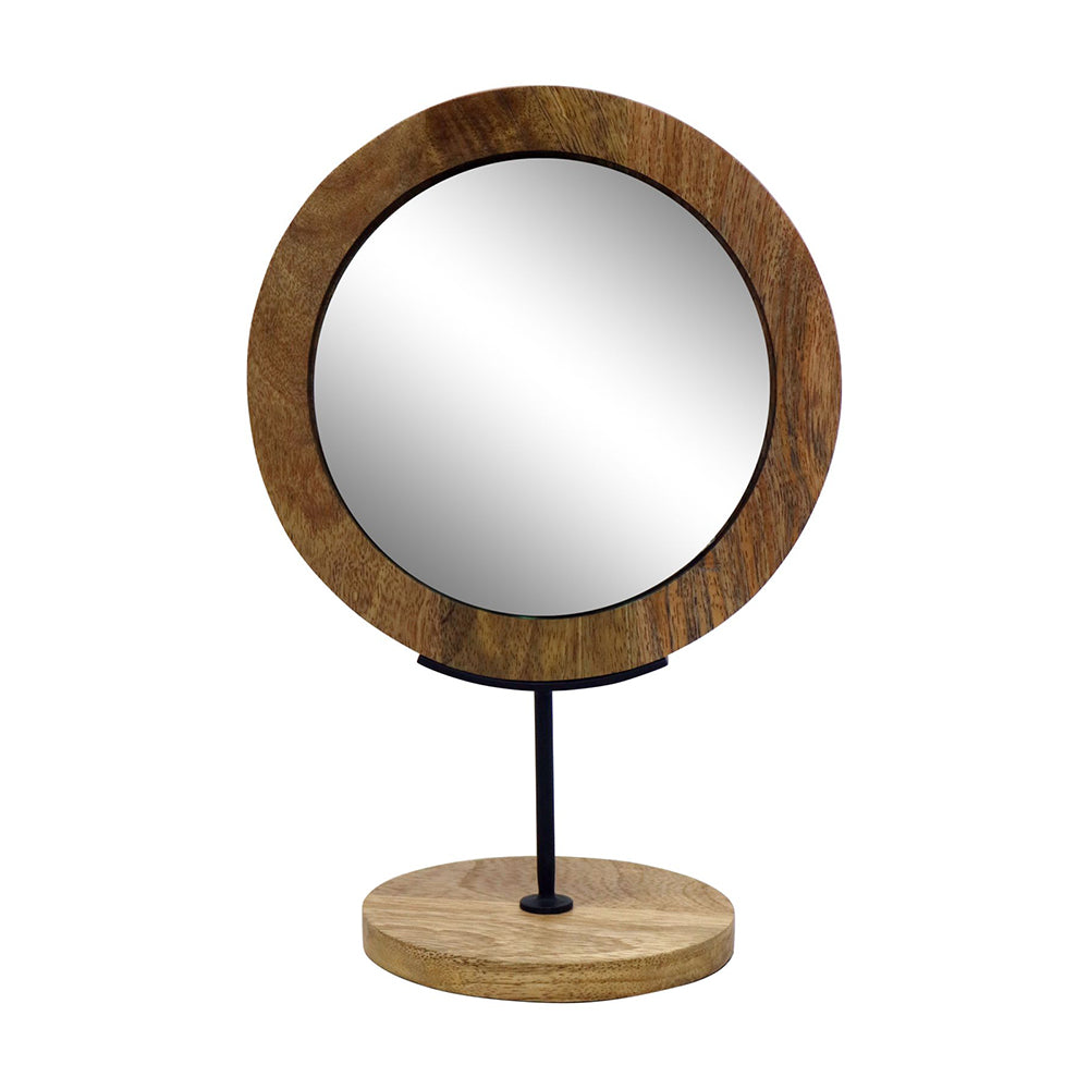 Metal & Wooden Vanity Mirror for Home Décor