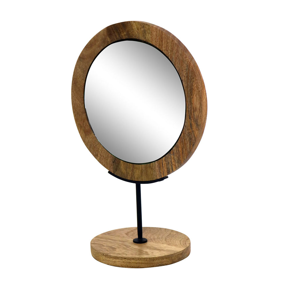 Metal & Wooden Vanity Mirror for Home Décor