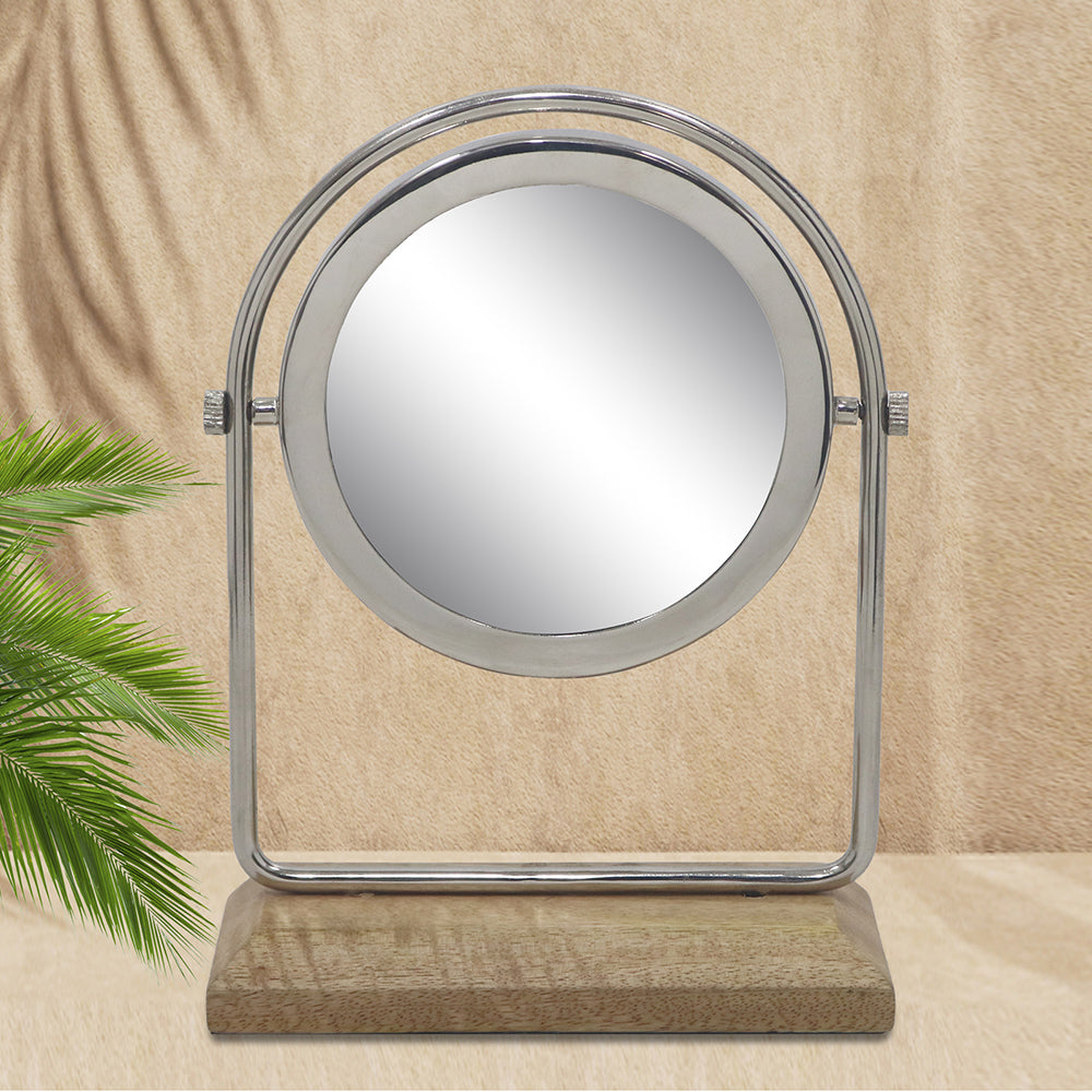Metal & Wooden Vanity Mirror for Home Décor