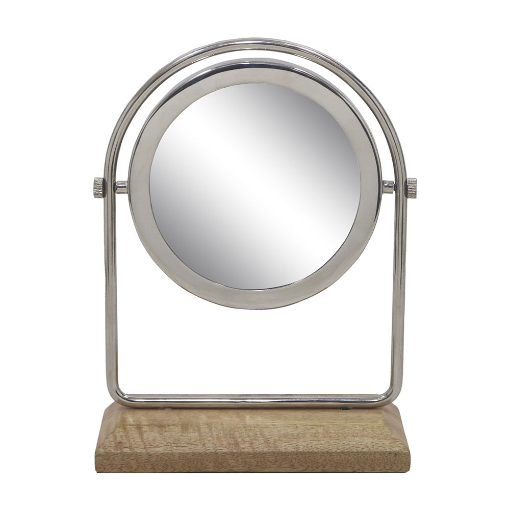 Metal & Wooden Vanity Mirror for Home Décor