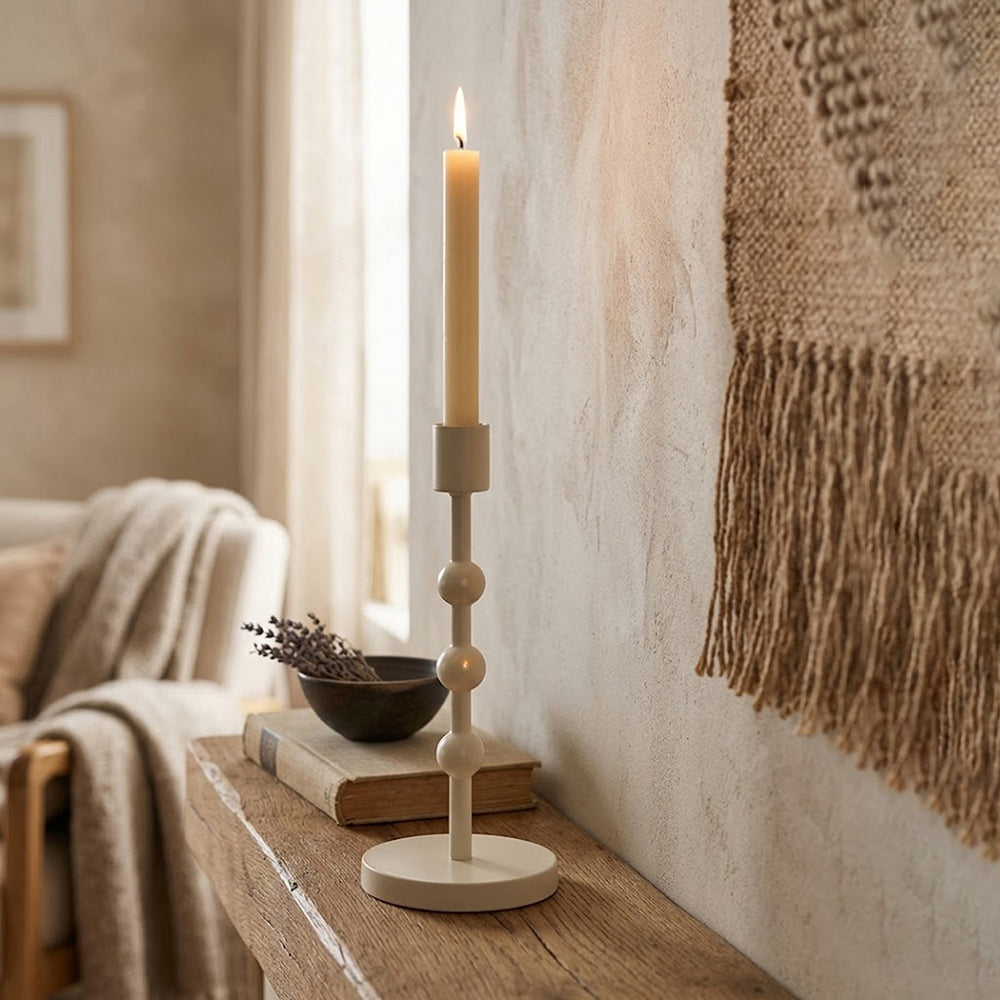 Metal Candle Holder - Ivory