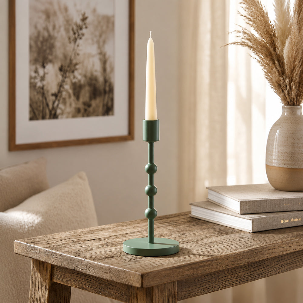 Metal Candle Holder - Green