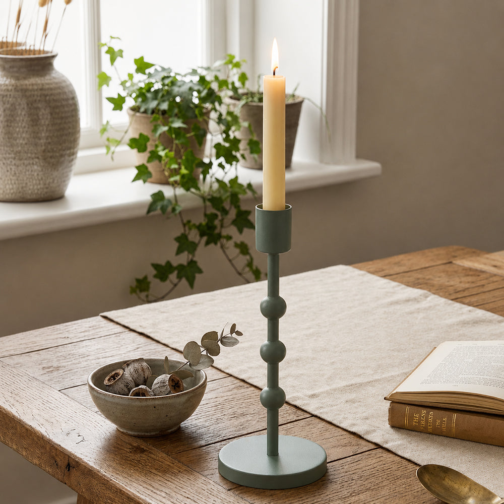 Metal Candle Holder - Green