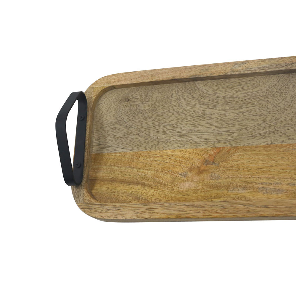 Wooden Serving Tray With Three Bowls