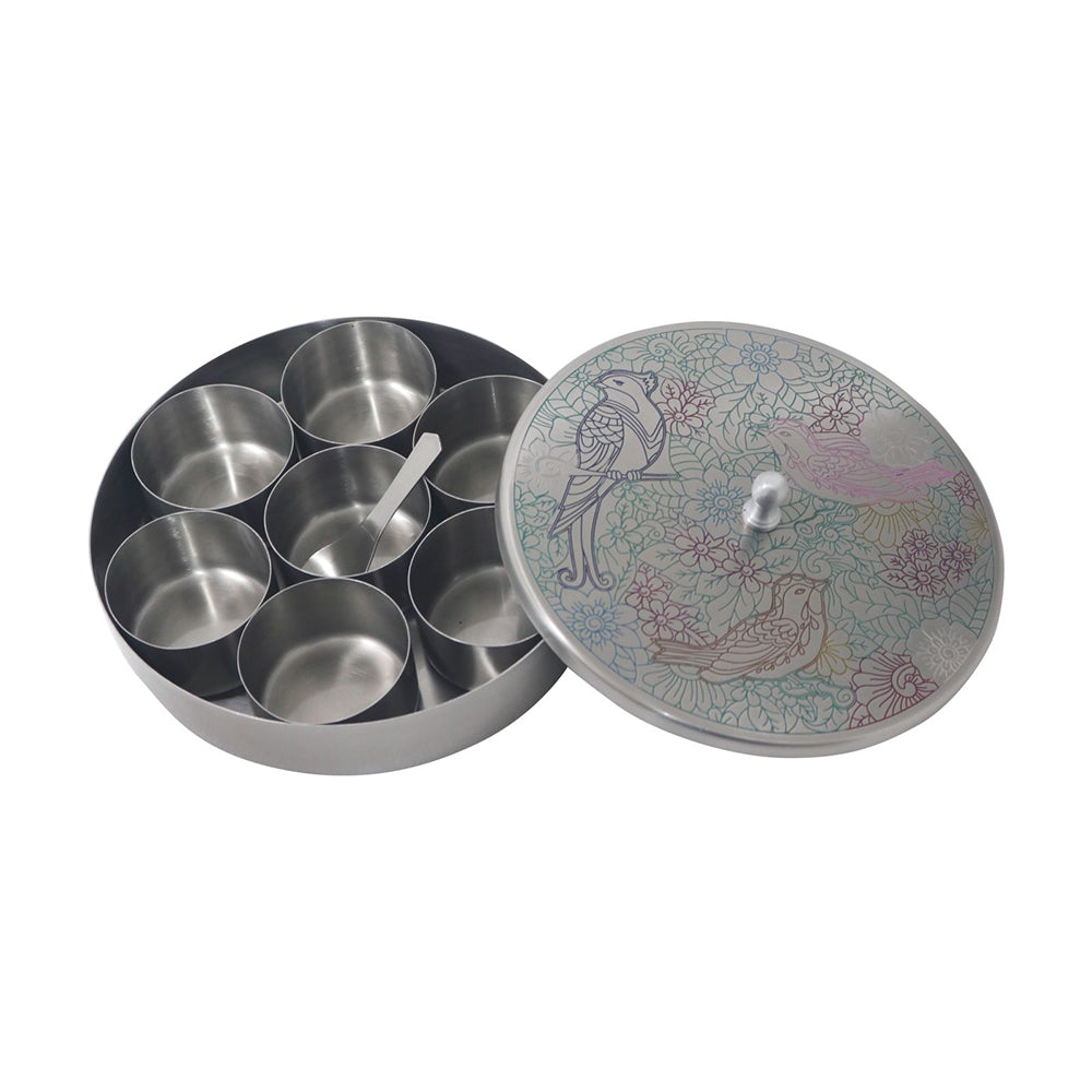 Spice Box/ Masala Box with Metal Lid