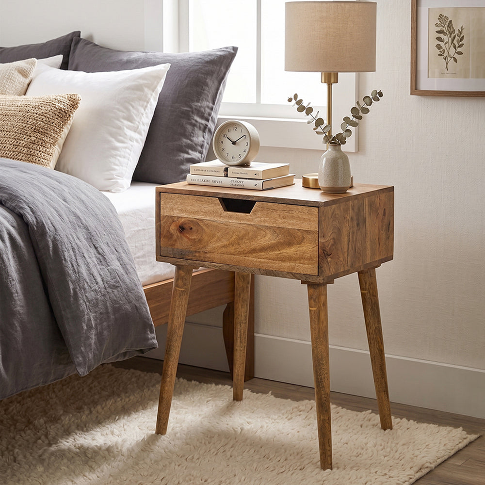 Alva Wooden Night Stand - Natural