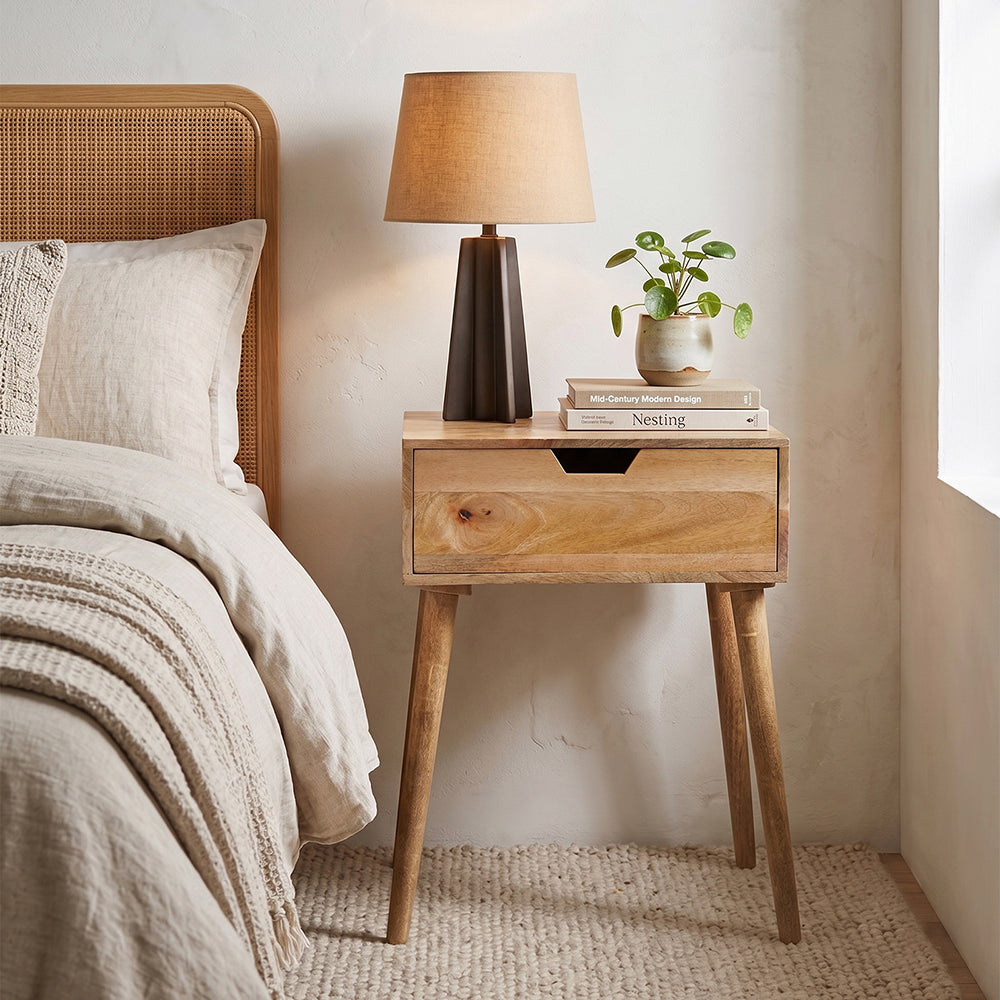 Alva Wooden Night Stand - Natural