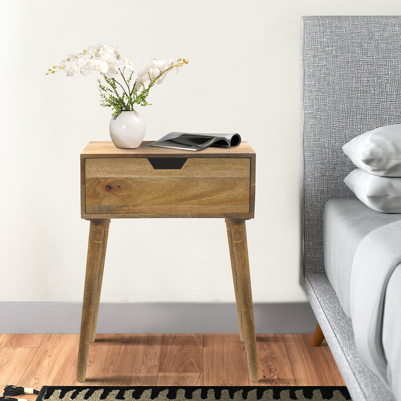 Alva Wooden Night Stand - Natural