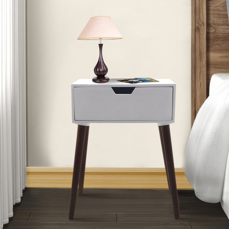 Alva Wooden Night Stand - White