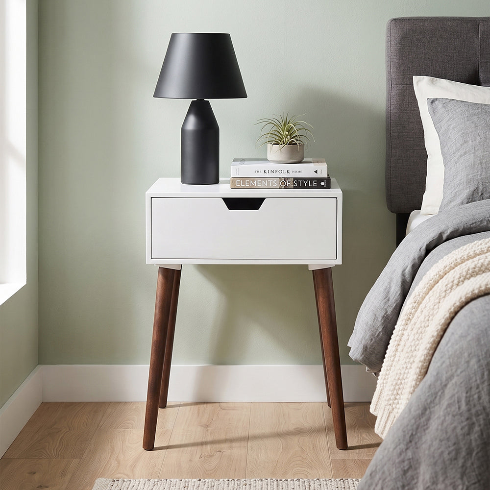Alva Wooden Night Stand - White