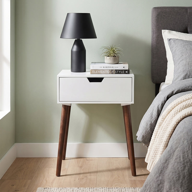 Alva Wooden Night Stand - White