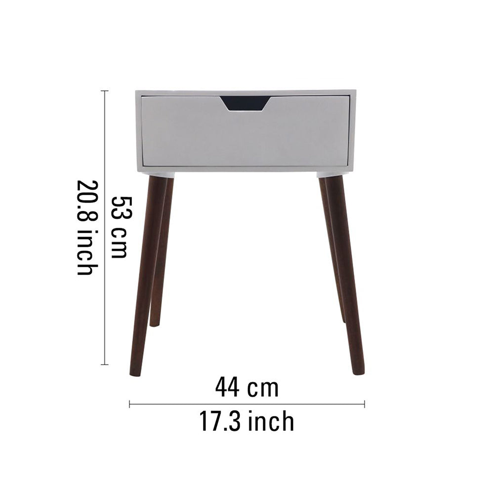 Alva Wooden Night Stand - White