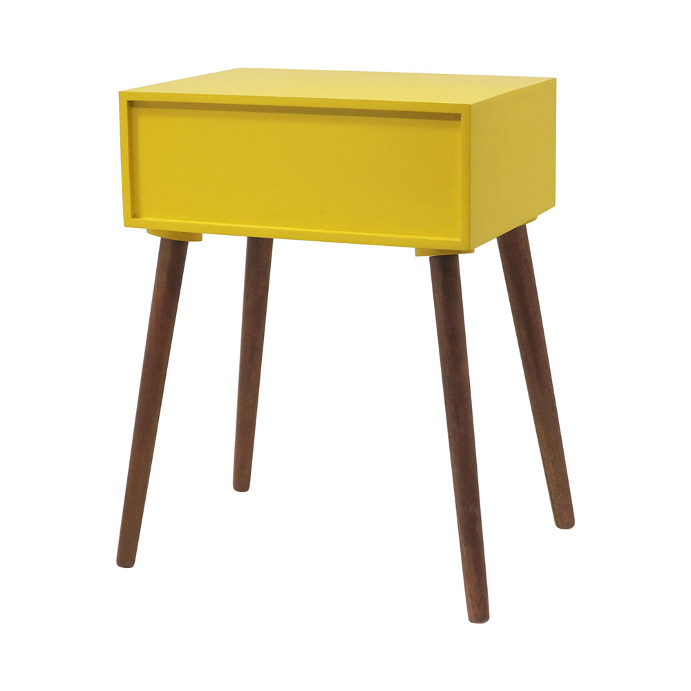 Alva Wooden Night Stand - Yellow