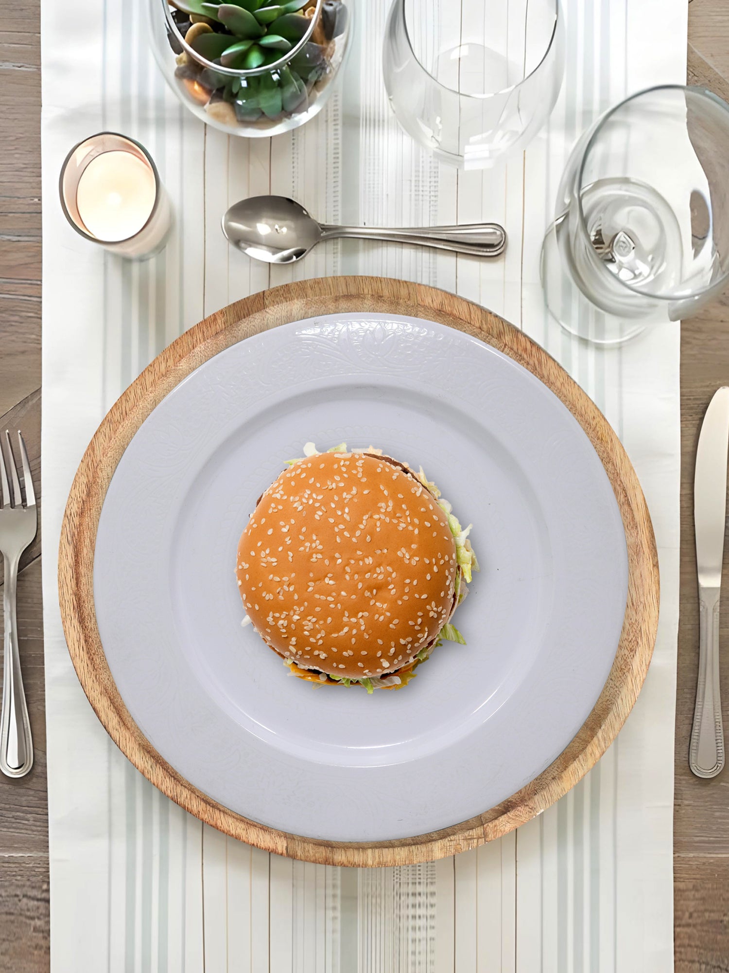 Metalsmith 13 Inch Round Decorative Serving Plate For Formal Occasions, Parties And Wedding Charger Plate (Pack of 4)