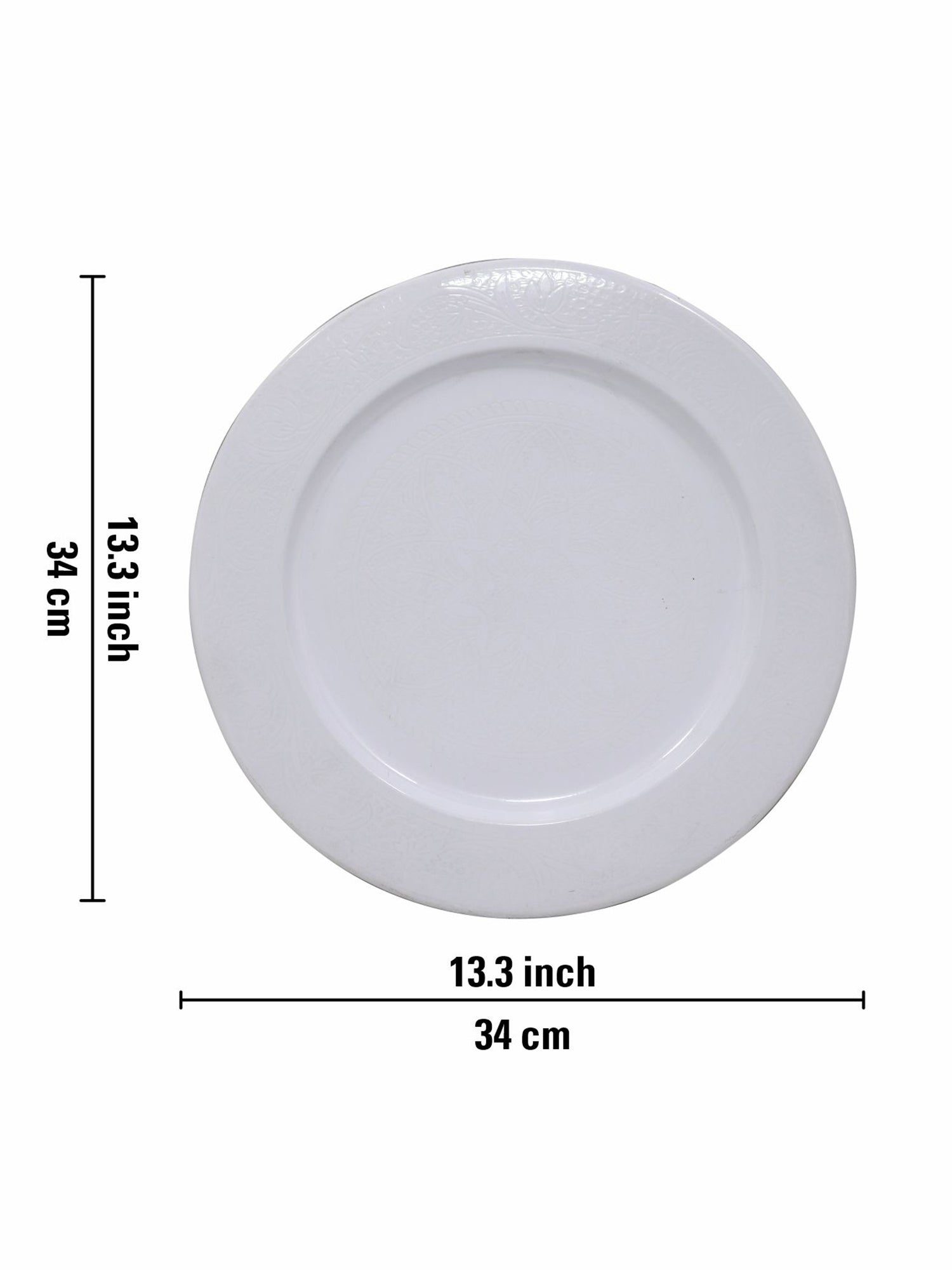 Metalsmith 13 Inch Round Decorative Serving Plate For Formal Occasions, Parties And Wedding Charger Plate (Pack of 4)