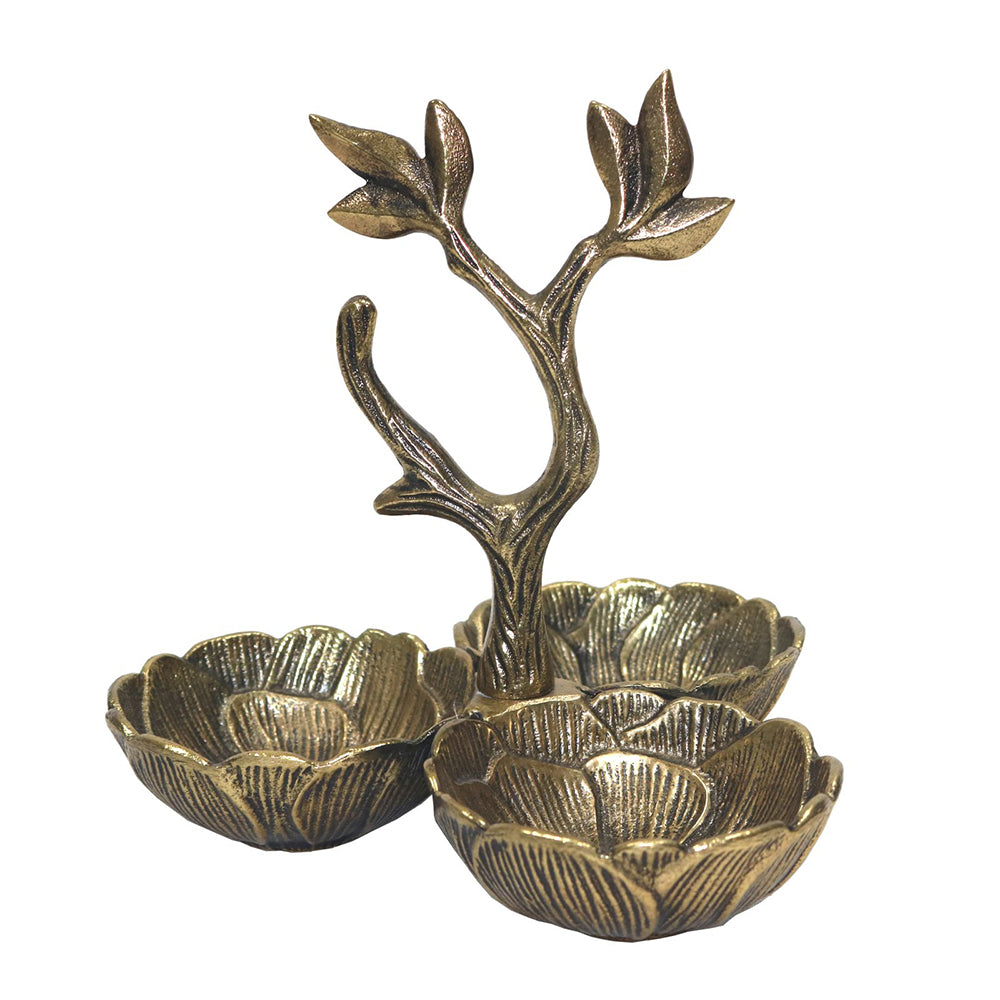 Aluminum Sweet Bowl Stand Brass Antique