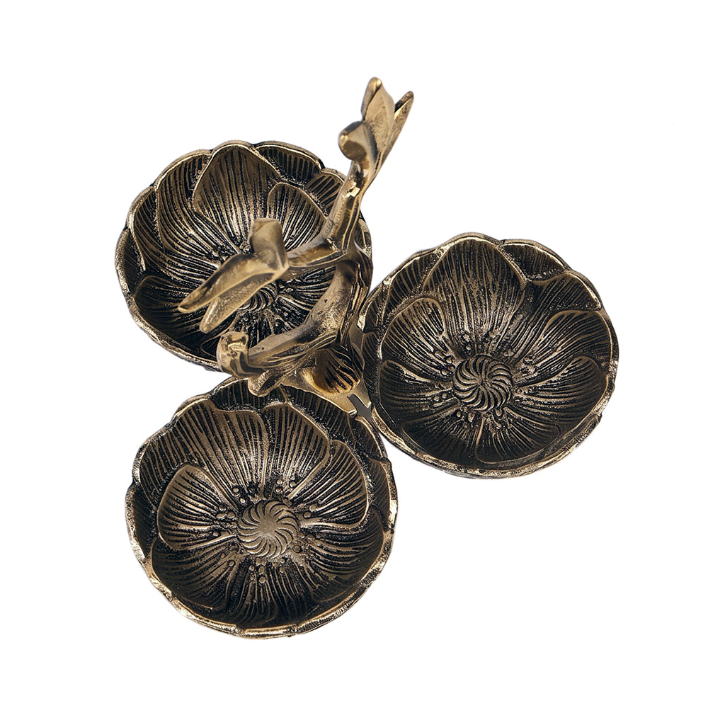 Metal Serving Bowl Set - Brass Antique