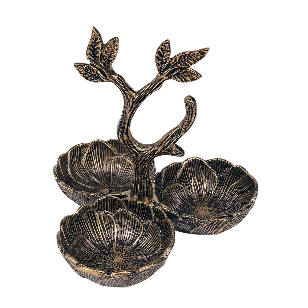 Metal Serving Bowl Set - Brass Antique