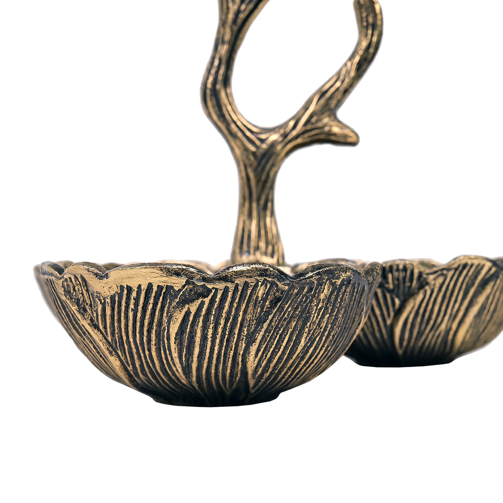 Metal Serving Bowl Set - Brass Antique