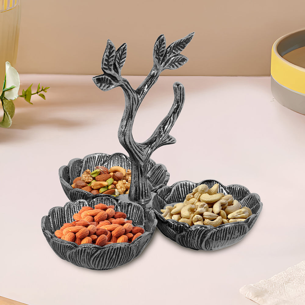 Aluminum Sweet Bowl Stand Nickel Antique