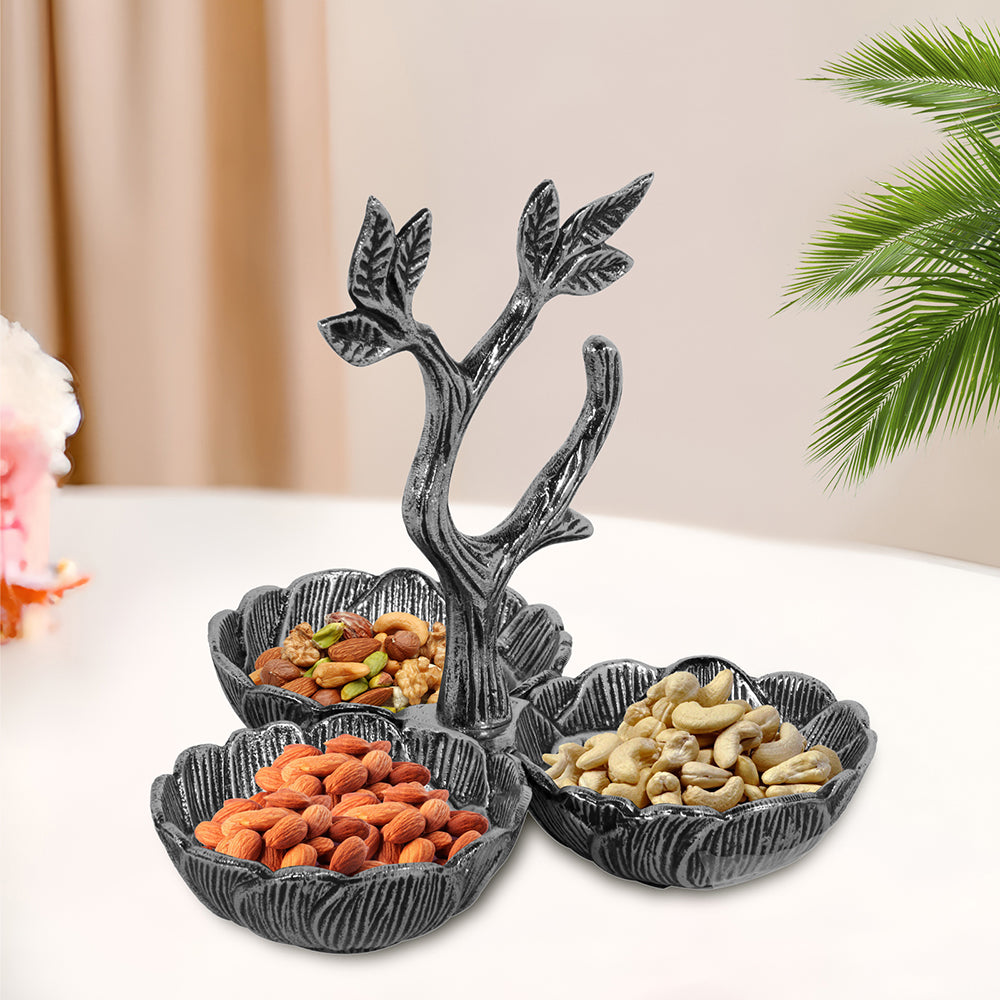 Aluminum Sweet Bowl Stand Nickel Antique