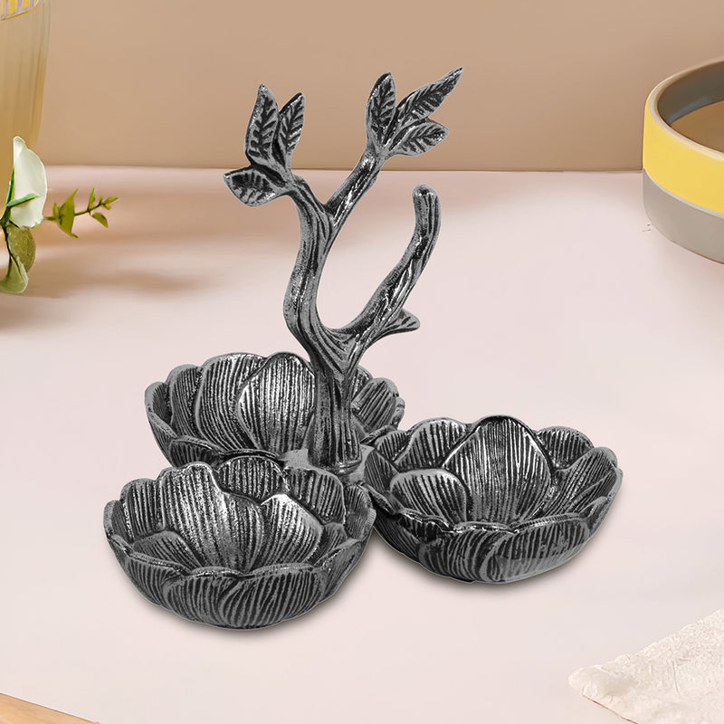 Aluminum Sweet Bowl Stand Nickel Antique