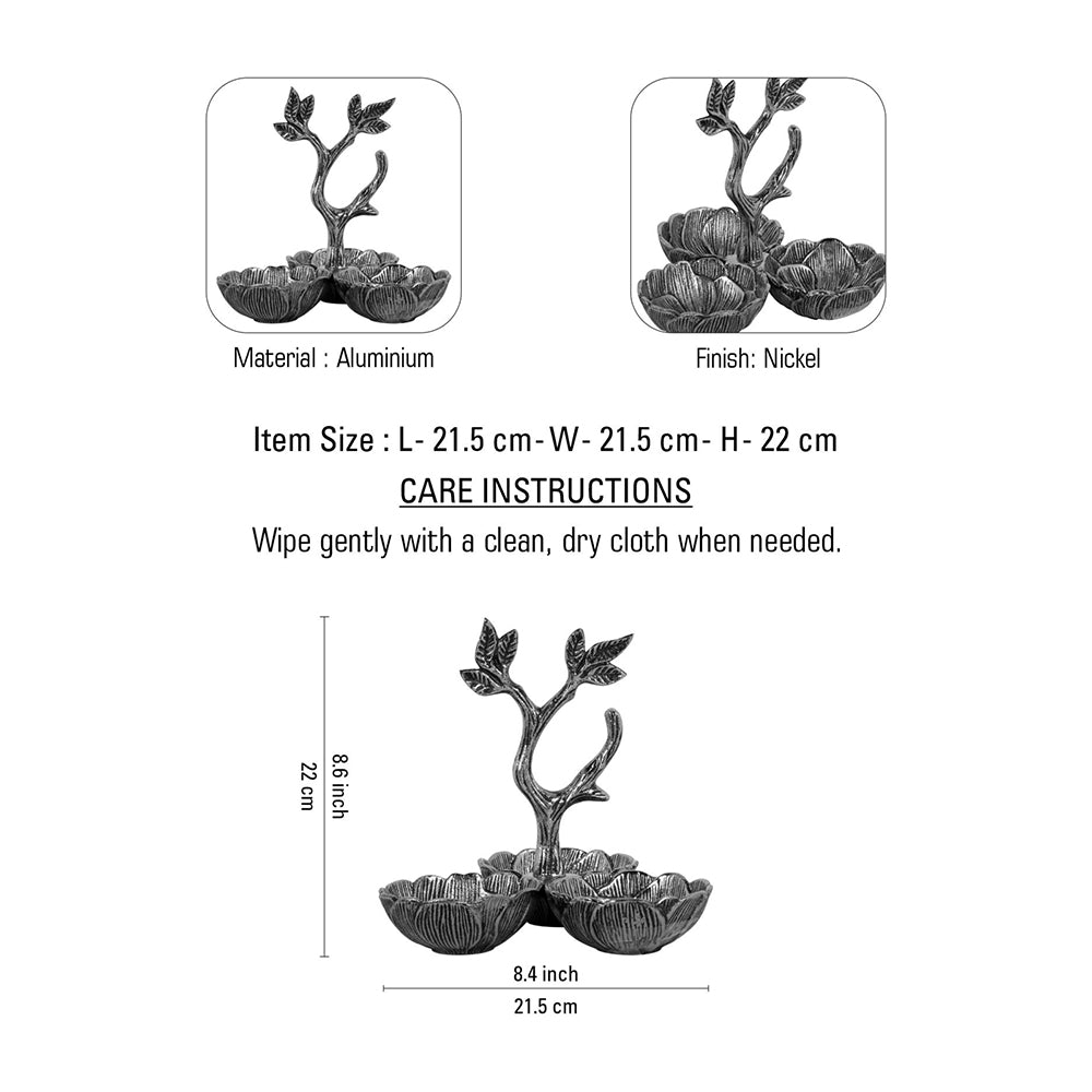Aluminum Sweet Bowl Stand Nickel Antique
