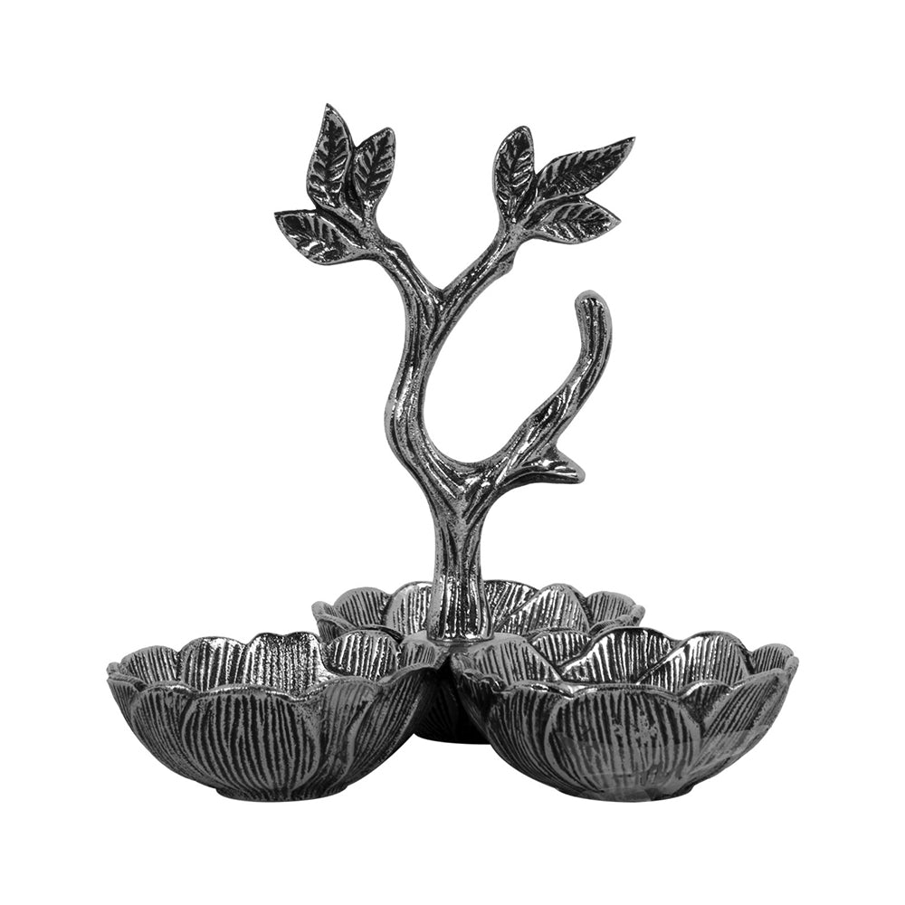 Aluminum Sweet Bowl Stand Nickel Antique