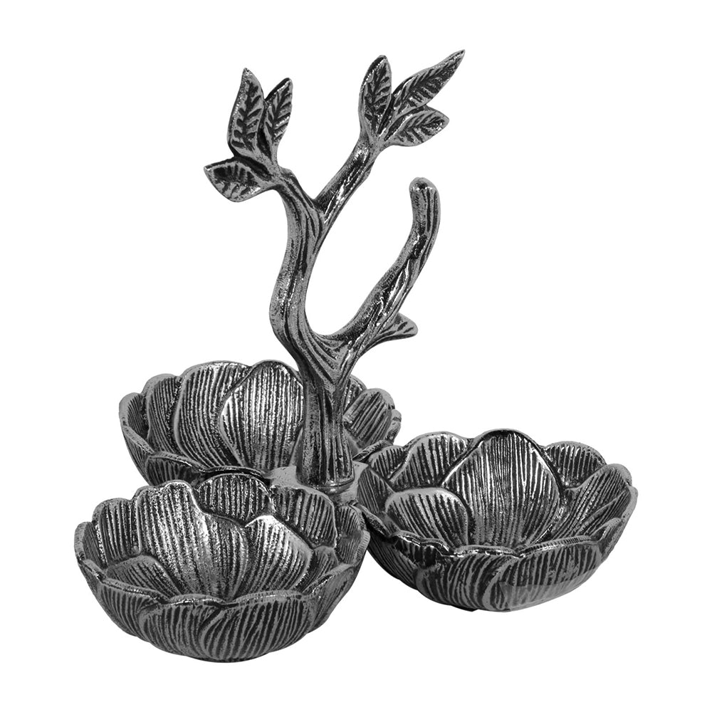 Aluminum Sweet Bowl Stand Nickel Antique