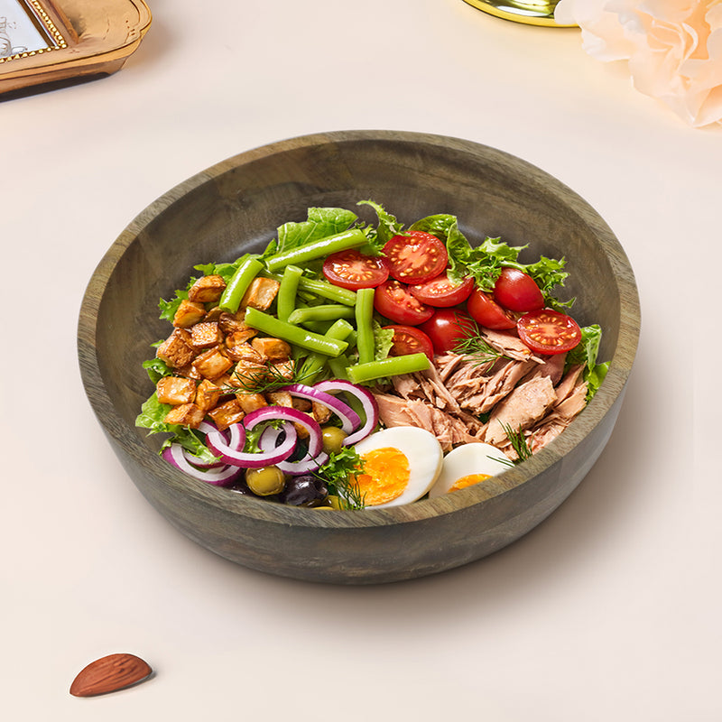 Quirk Wooden Serving Bowl - Natural