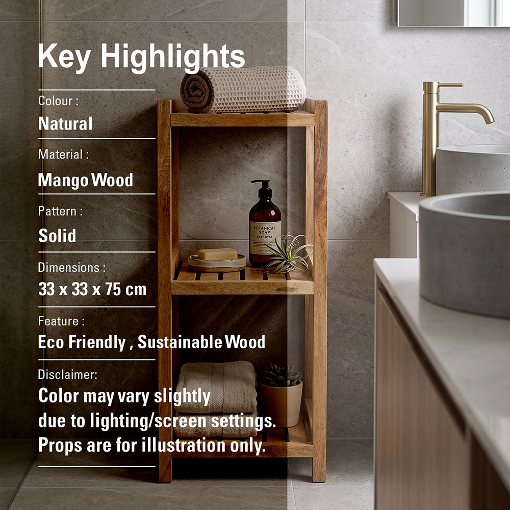 Wooden Storage Rack, Small - Natural