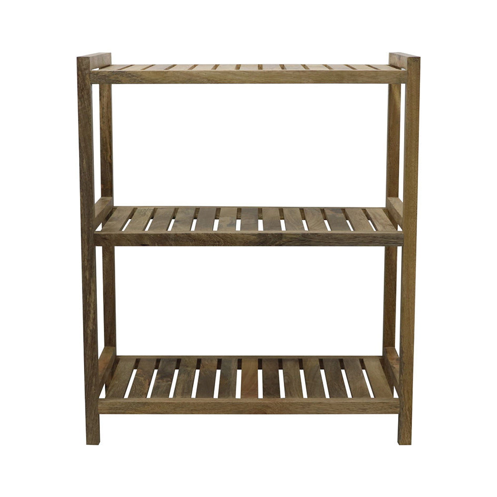 Wooden Storage Rack With 3 Shelves, Large - Natural