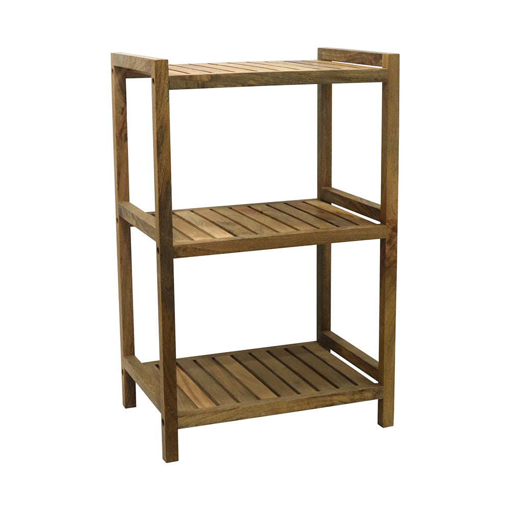 Wooden Storage Rack With 3 Shelves, Medium - Natural